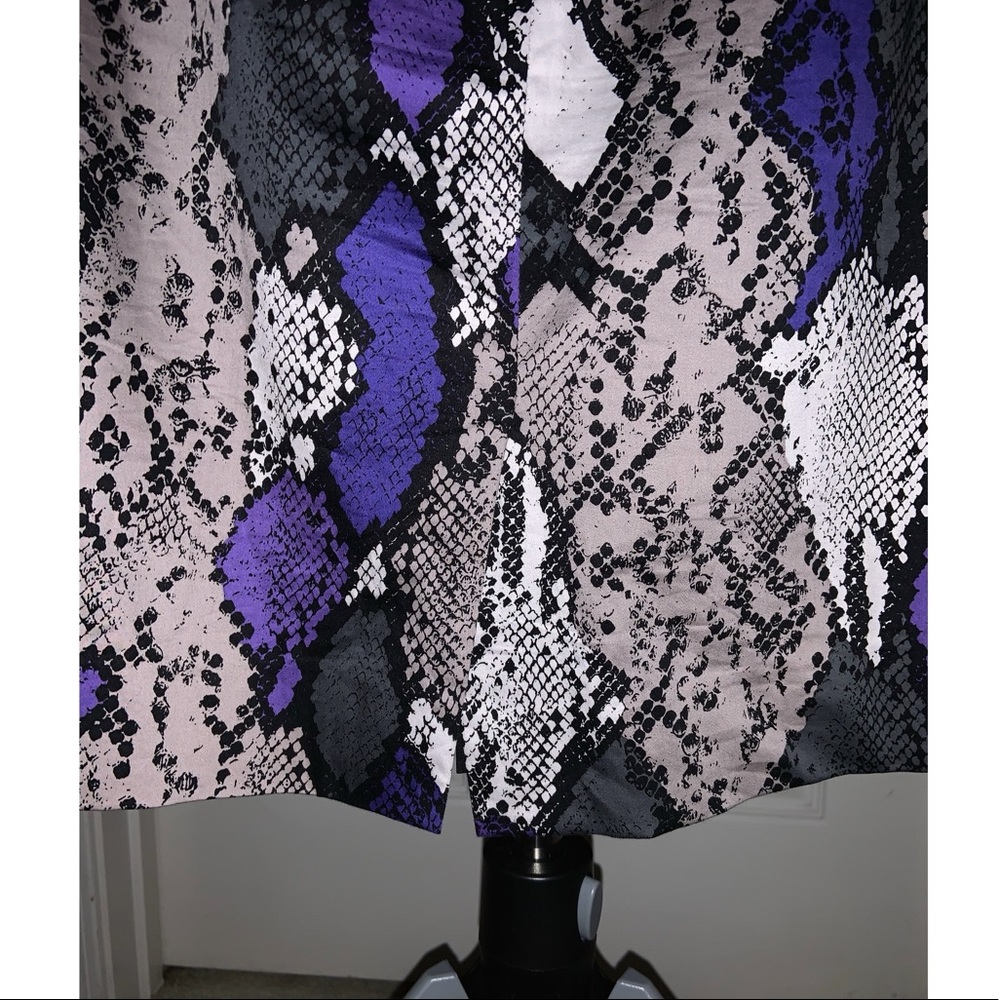 Milly Purple And Gray Python Print Pencil Skirt - image 7